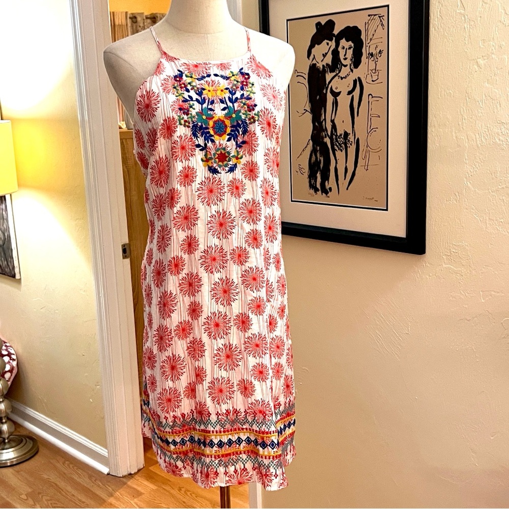 Anthro’s THML,Colorful Chiffon Dress, Lined,Halter,Exclt Cond,Size XXL - Picture 7 of 11